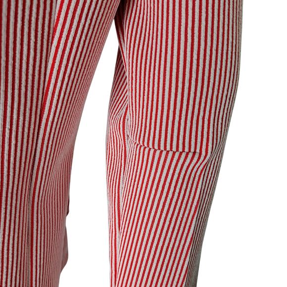 1960s Red White Striped Polyester Single Breasted blazer Size 12 Women's Vintage - Picture 7 of 9